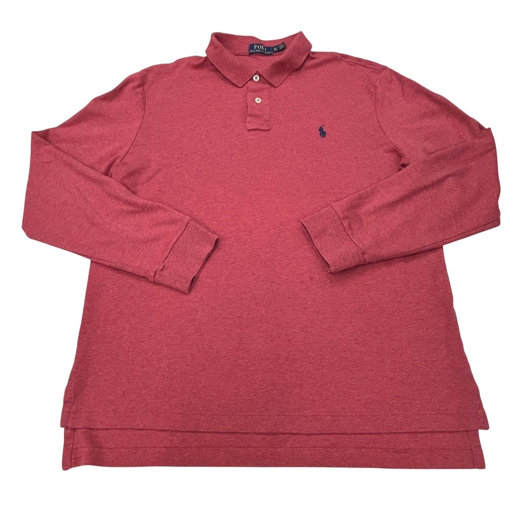 Polo Ralph Lauren Classic Fit Polo Shirt Mens XL Long Sleeve Red Preppy Heritage